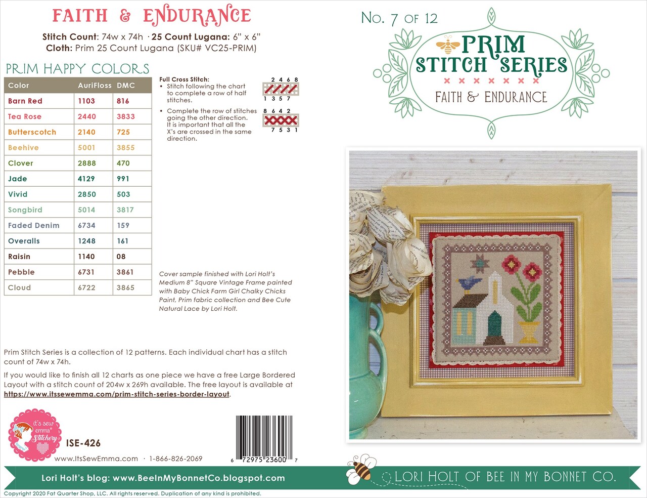 It's Sew Emma Cross Stitch Pattern-Prim Series, Pattern 7